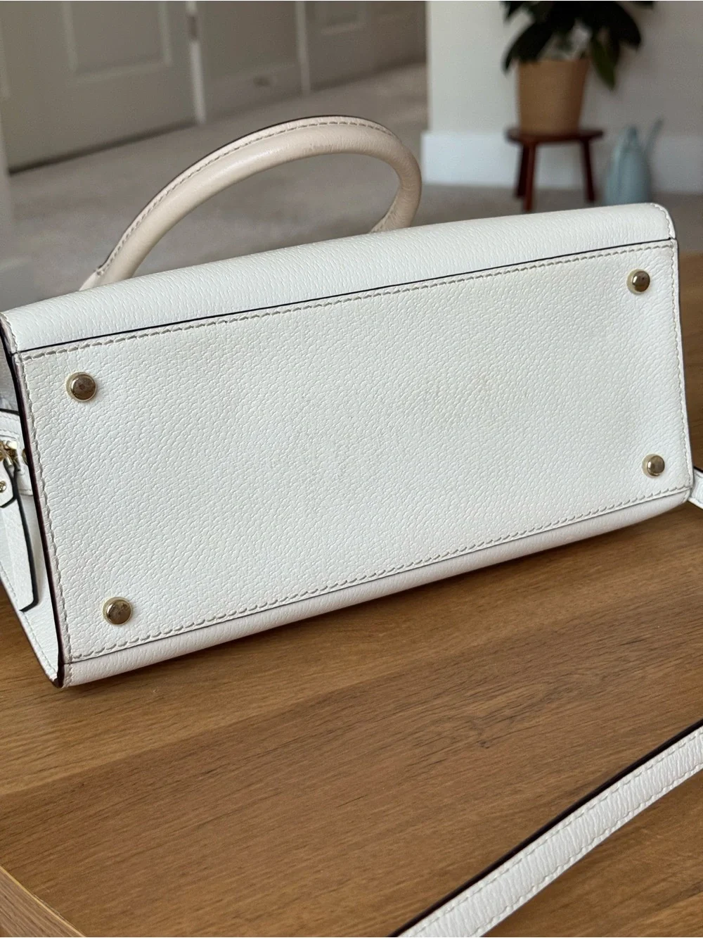 Kate Spade Grove Street Caley Satchel Cement Beige Pink White